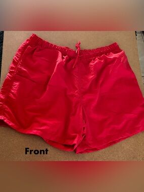 Red Nylon mesh lined Men’s (unisex) size XL LCKR 4 pocket Drawstring Shorts